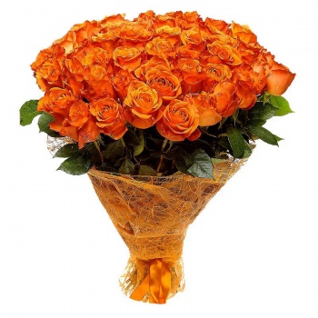 Букет из 55 оранжевых роз