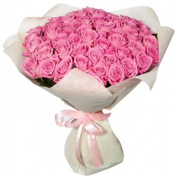 Букет из 45 розовых роз "Розовый бриллиант"