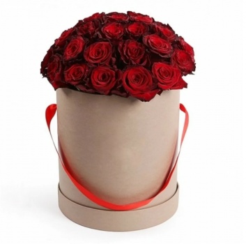 Букет из 31 красной розы в коробке