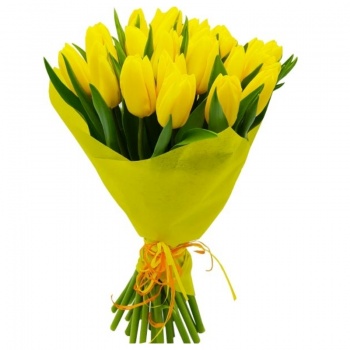 Букет из желтых тюльпанов "Лучик солнца"