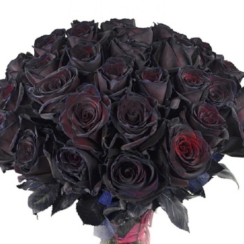 Букет траурный из 36 темных роз