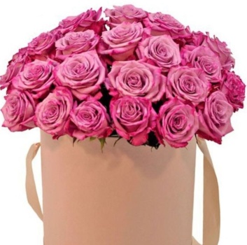 Букет из 31 розовой розы в коробке